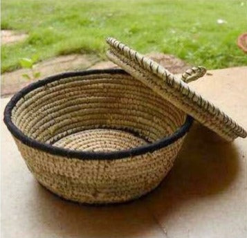 Handwoven Roti Basket with Lid