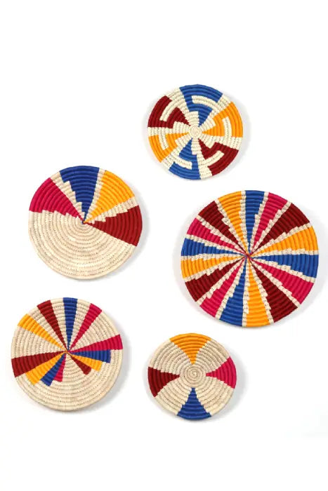 Beautiful Handwoven ( Set of 5) Wall Baskets