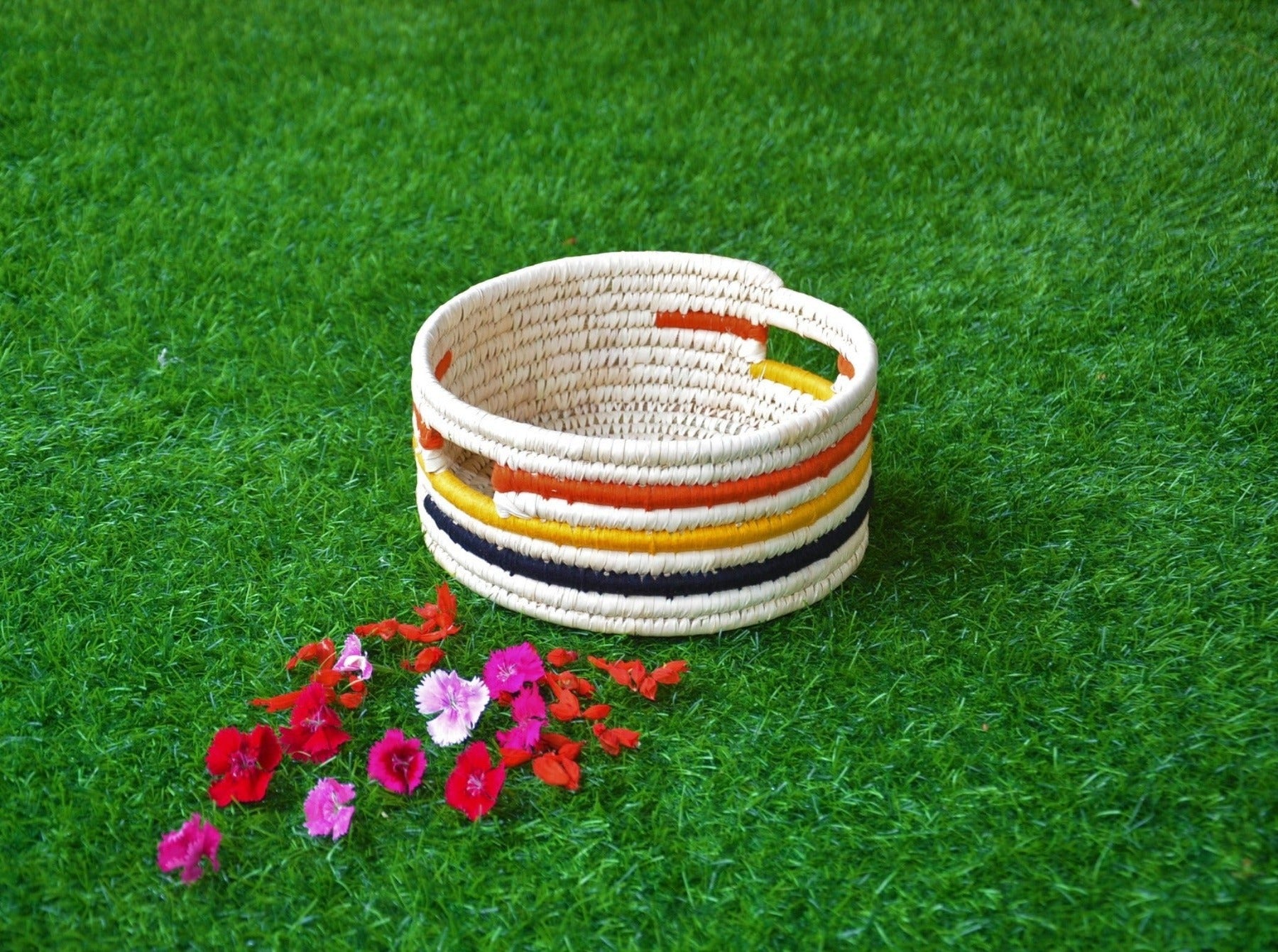 Handmade Patterned Basket Made By Natural fibers