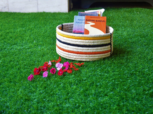 Handmade Patterned Basket Made By Natural fibers