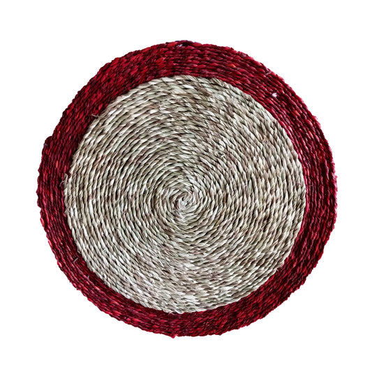 Decorative Placemats Handwoven in Red and Natural
