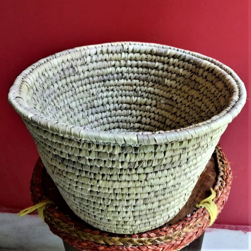 Decorative Round Woven Storage Basket | KalaGhar