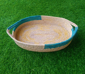 Green Woven Fruit and Bread Basket | KalaGhar